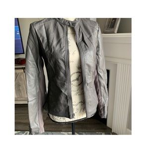 Gray Express Faux Leather Jacket - Women’s size S